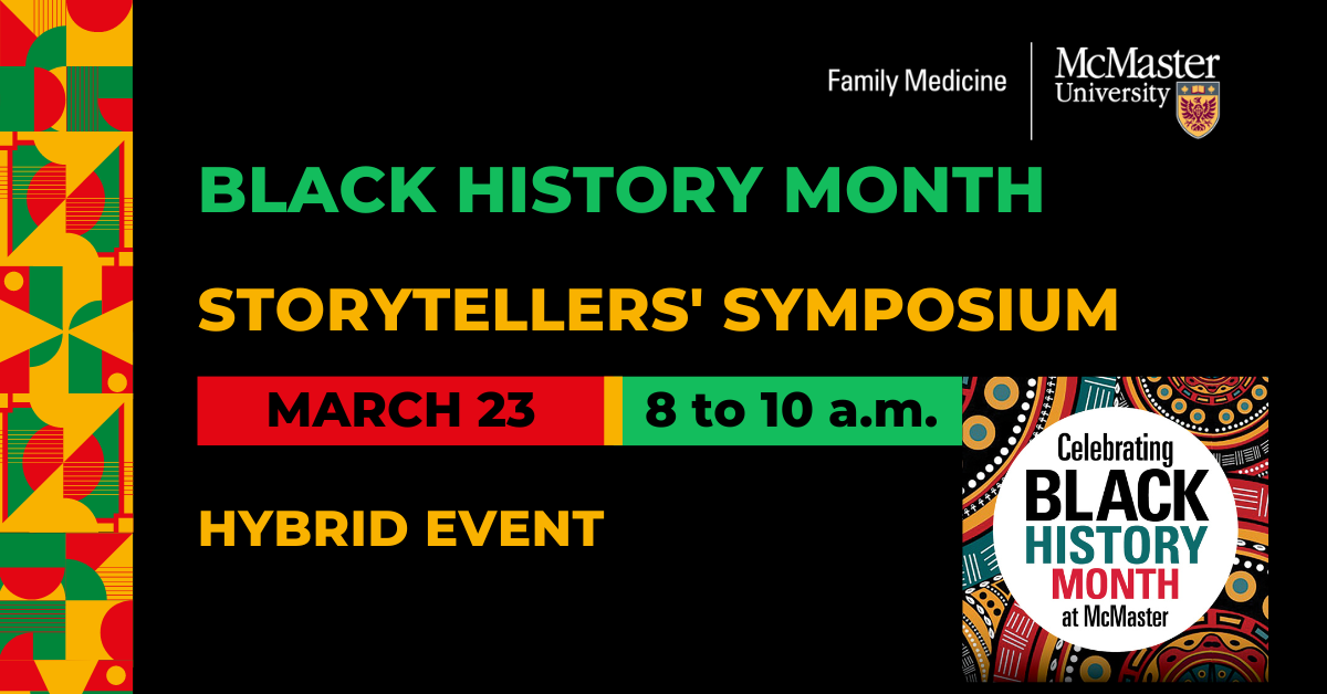 Black History Month Storytellers' Symposium. March 23, from 8 to 10 a.m. Hybrid event.